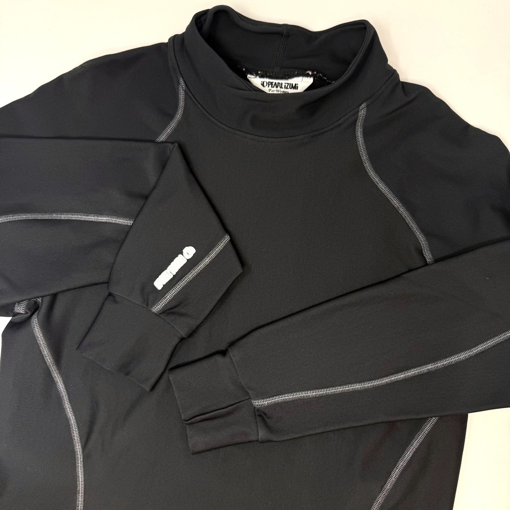 Pearl Izumi ThermaFleece Womens Small Black‎ Mock Neck Cycling Top Made in USA